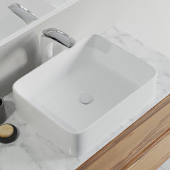 Dowell 19" Bathroom Rectangle Ceramic Vessel Sink - 5-1/8" Deep - 000 1915 Series