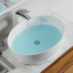 Dowell 20" Bathroom Oval Ceramic Vessel Sink - 5-7/8" Deep - 000 2015 Series