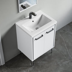 Dowell 24" Bathroom Topmount Ceramic Basin with Overflow - One 16-1/8" Sink, 5-1/8" Deep - 000 2418BT Series