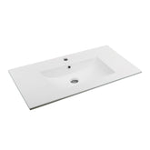 Dowell 36" Ceramic Topmount Bathroom Basin with Overflow - 000 3618B Series - White