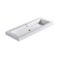 Dowell 47-5/8" Bathroom Topmount Resin Basin with Overflow - One 41-3/8" Sink, 4-1/2" Deep - 000 4818BP-RS Series