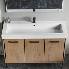 Dowell 47-5/8" Bathroom Topmount Resin Basin with Overflow - One 41-3/8" Sink, 4-1/2" Deep - 000 4818BP-RS Series