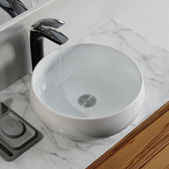 Dowell 15" Bathroom Round Ceramic Vessel Sink - 5-7/8" Deep - 000 1515 Series