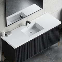 Dowell 61" Bathroom Topmount Resin Basin with Overflow - One 19-5/8" Sink, 4-3/8" Deep - 000 6122BPS Series
