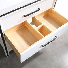 Dowell 36" Freestanding White Bathroom Vanity with Single Basin - One/Two Soft-Close Drawers and One/Two Open Shelves - 028 Series