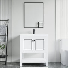 Dowell 30" Freestanding Bathroom Vanity with Single Basin - Two Soft-Close Doors, One Shelf - 036 30 Series