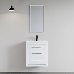 Dowell 24" Wall-Mounted/Floating Bathroom Vanity with Single Basin - Two Soft-Close Drawers - 041 24 Series