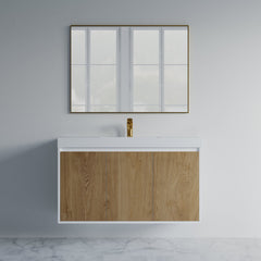 Dowell 48" Wall-Mounted or Freestanding Bathroom Vanity Set – White Assembled Vanity Base with 3 Soft-Close Doors & White Resin Single Basin Sink - 057 48 Series