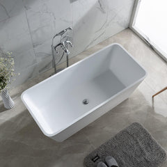 Dowell 58-3/4" Freestanding Stone Resin Rectangle Bathtub - 60 Gallon Capacity - 076 Series
