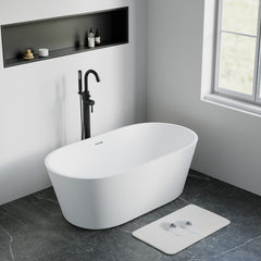 Dowell 59-1/8" Freestanding Stone Resin Oval Bathtub - 70 Gallon Capacity - 077 Series