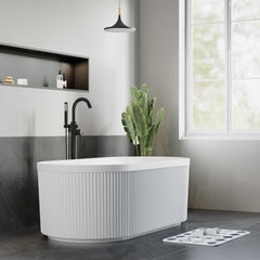 Dowell 67" Freestanding Fluted Acrylic Oval Bathtub - 70 Gallon Capacity - 081 6731 Series