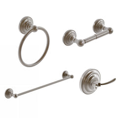 Dowell 4-Piece Bathroom Accessory Set- Rounded Design - Bath Towel Bar, Hand Towel Ring, Toilet Paper Holder, Towel/Robe Hook - 1003 41 Series