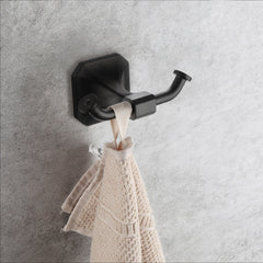 Dowell 4-Piece Bathroom Accessory Set- Rectangular Design - Bath Towel Bar, Hand Towel Ring, Toilet Paper Holder, Towel/Robe Hook - 1004 41 Series