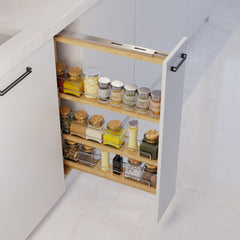 Dowell Base Filler Pullout Organizer with Adjustable Shelves - 3' Wide or 6" Wide, Wood - 4005 Series