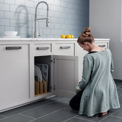 Dowell 11-3/4" Vertical Tray Divider Organizer – Trimmable Maple Wood Storage for Cutting Boards, Cookie Sheets, and Pans | Fits Base 15" Cabinets | 4007 TD3 Series