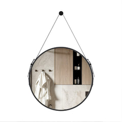 Dowell 24" Round Wall Mirror with Belt - Bathroom/Living Room/Hallway, Metal Frame - 5006 024 Series