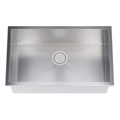 Dowell 30" L x 18" W Handcrafted Undermount Kitchen Sink 18 Gauge Stainless Steel 9" Depth Single Bowl With Grid Strainer
