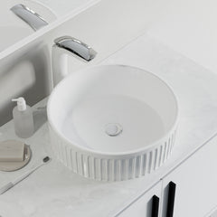 Dowell 6004 Modern Bathroom Design Fluted Round Ceramic Vessel Sink