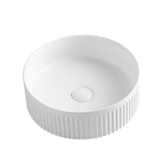 Dowell 6004 Modern Bathroom Design Fluted Round Ceramic Vessel Sink
