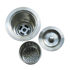 Dowell 4-1/2" dia. Kitchen Sink Drain Assembly with Strainer Basket and Stopper - Stainless Steel - 6011 Series