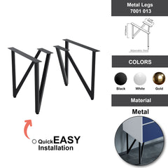 Dowell 13" Metal Furniture Legs - Hairpin, Heavy Duty, Vanity/Cabinet/Sofa/Bench, Set of 2 - 7001 013 Series
