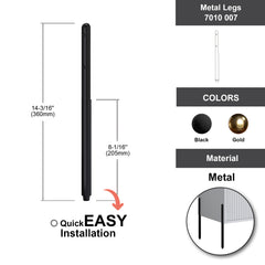 Dowell 8-1/16" Metal Furniture Legs - Straight, Set of 4 - 7010 007 Series