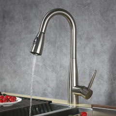 Dowell Kitchen Sink Faucet - 8002 005 Series - High Arc, Pull-Down Sprayer, Single Handle, Single Hole