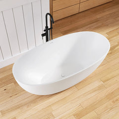 Dowell 61" Freestanding Compact Soaking Solid Surface Bathtub-BT033 Series