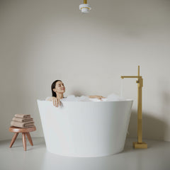 Dowell Freestanding Bathtub Faucet - 8003 002 Series, Floor Mounted Brass Bathroom Tub Faucets with Hand Shower