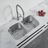 Dowell 32" Kitchen Undermount Double Bowl Sink - Two 14" Bowls, 9" Deep, Stainless Steel 18 Gauge - 6001 Series