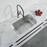 Dowell 27" Kitchen Undermount Sink - 9" Deep Bowl, Stainless Steel 18 Gauge - 6001 Series