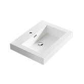 Dowell 24" Bathroom Topmount Resin Basin with Overflow - One 19-1/4" Sink, 4-3/8" Deep - 000 2418BP Series