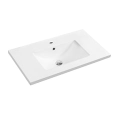Dowell 30" Bathroom Topmount Ceramic Basin with Overflow - One 18-1/8" Sink, 5-1/8" Deep - 000 3018BT Series