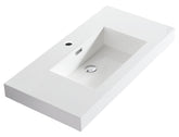Dowell 35-7/8" Bathroom Topmount Resin Basin with Overflow - One 19-1/4" Sink, 4-3/8" Deep - 000 3618BP Series