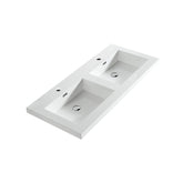Dowell 48-1/8" Bathroom Topmount Resin Basin with Overflow - Two 19-1/4" Sinks, 4-3/8" Deep - 000 4818BP Series
