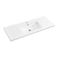 Dowell 47-5/8" Bathroom Topmount Ceramic Basin with Overflow - One 20-1/2" Sink, 5-1/8" Deep - 000 4818BT Series