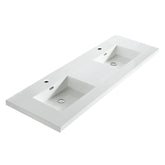 Dowell 73" Bathroom Topmount Resin Basin with Overflow - Two 18" Sinks, 4-3/8" Deep - 000 7322BP Series
