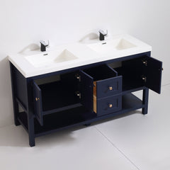 Dowell 60" Bathroom Freestanding Vanity with Four Doors, One Drawers and One Shelves - 035 60 Series