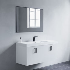 Dowell 42"/28" Wall Mirror for Bath/Living Room/Hallway - Black Aluminium Frame - 5004 4228 Series