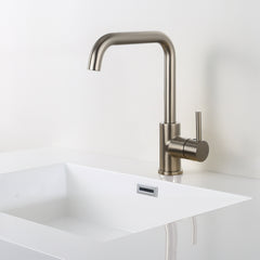 Dowell Bathroom Sink Faucet - High Arc, Single Handle, Single Hole - 8001 008 Series