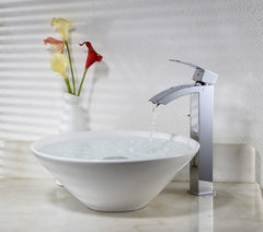 Dowell Vessel Sink Bathroom Faucet - 8001 014 Series - High Spout, Single Handle, Single Hole
