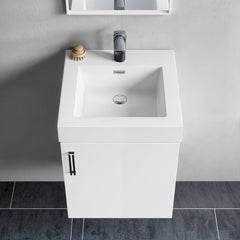 Dowell 18-1/4" Bathroom Topmount Resin Basin with Overflow - One 13-1/2" Sink, 4-3/8" Deep - 000 1818BP Series