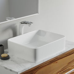 Dowell 19" Bathroom Rectangle Ceramic Vessel Sink - 5-1/8" Deep - 000 1915 Series