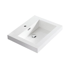 Dowell 21" Bathroom Sink - Single Bowl Resin Basin, Rectangular Drop In with Overflow, White - 000 2118BP Series
