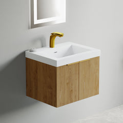 Dowell 21" Bathroom Sink - Single Bowl Resin Basin, Rectangular Drop In with Overflow, White - 000 2118BP Series