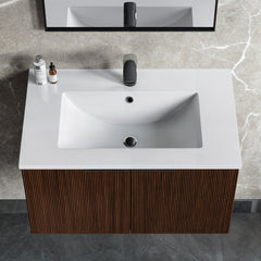 Dowell 30" Bathroom Topmount Ceramic Basin with Overflow - One 18-1/2" Sink, 4-3/8" Deep - 000 3018B Series