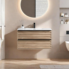 Dowell 30" Vanity with Sink, Modern Vanity Bathroom with 2 Extra Big Drawers, Wall Mounted Floating - 003 Series