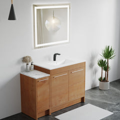 Dowell 12" Unassembled Freestanding Bathroom Side/Bridge Cabinet Kit with Sintered Stone Top - 012 Series - Oak Natural