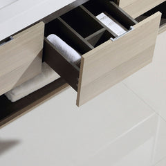 Dowell 48" Wall-Mounted Bathroom Vanity with Single Basin –  One Soft-Close Drawer, One Open Shelf - 015 Series - Grey Ashtree