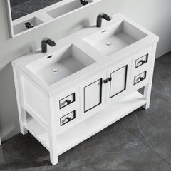 Dowell 48" Freestanding Bathroom Vanity with Single, Double or No Basin – Two Soft-Close Doors, Two Soft-Close Drawers, One Shelf - 036 48 Series